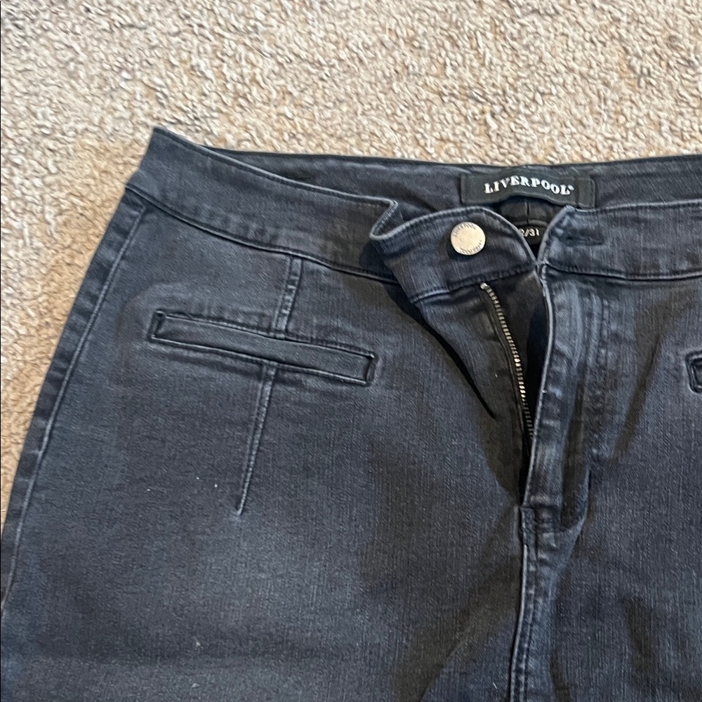 Liverpool Black Denim Pencil Skirt - Picture 3 of 5